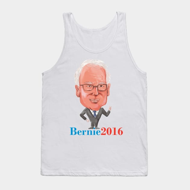 Bernie 2016 Democrat President Caricature Tank Top by retrovectors